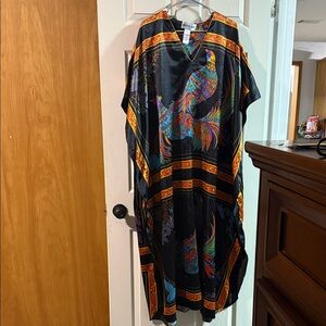 Colorful Bird Print Kaftan